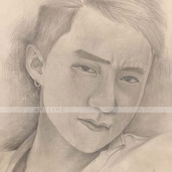 Bài vẽ chân dung Sơn Tùng bằng chì