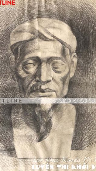 Bài vẽ đầu tượng thạch cao - SPHV Minh Hoàng