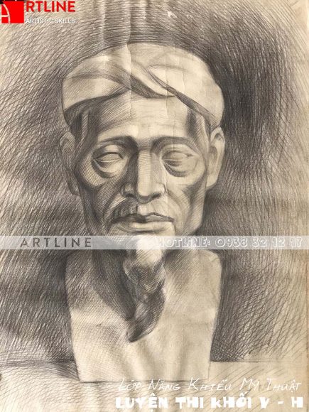 Bài vẽ đầu tượng thạch cao - SPHV Minh Hoàng