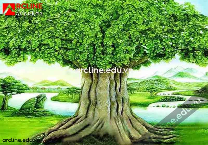 Cách Vẽ Cây Đa 2